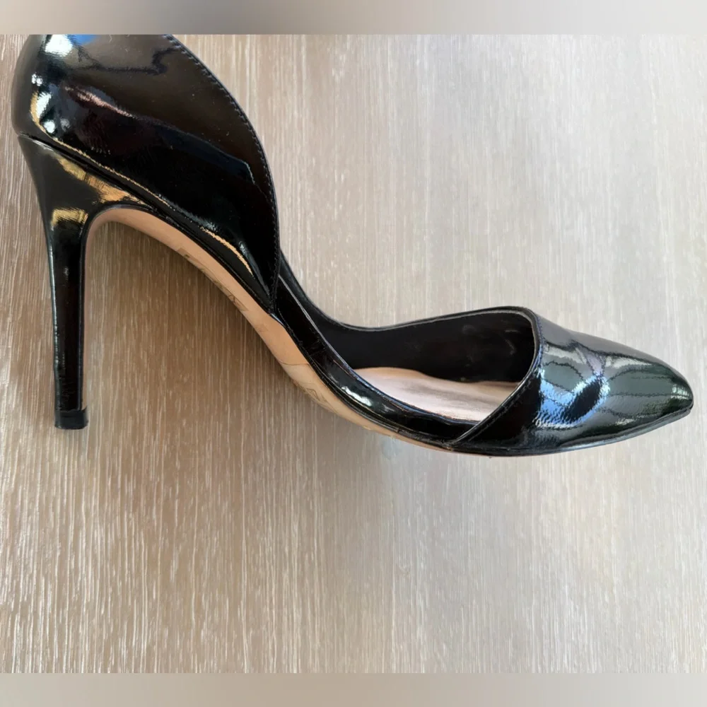 Reiss Black Patent Leather Women's Pointed-Toe Pumps Size 38 - Picture 6 of 12